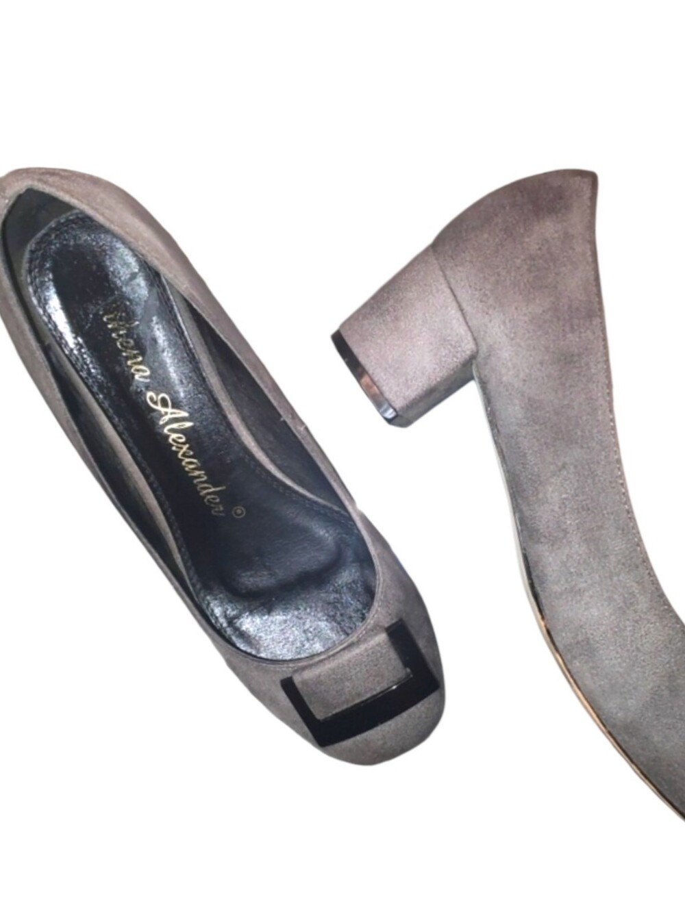 Athena Alexander suede buckle chunky heel